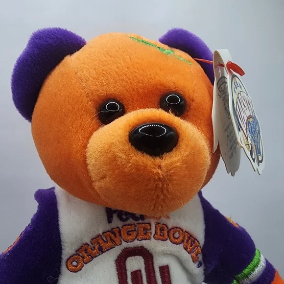 Oklahoma Sooners Plush Bear 8" Orange Bowl National Championship 2001 Smoke Free - Picture 2 of 5